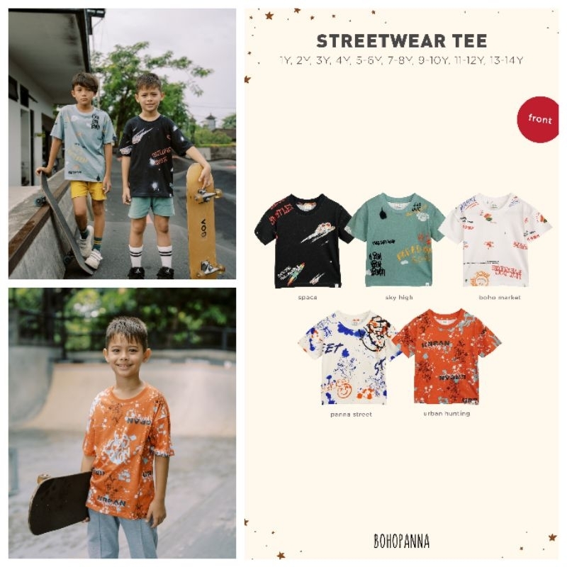 Bohopanna Boho Panna StreetWear Tee - Atasan Baju Anak 1-14Y