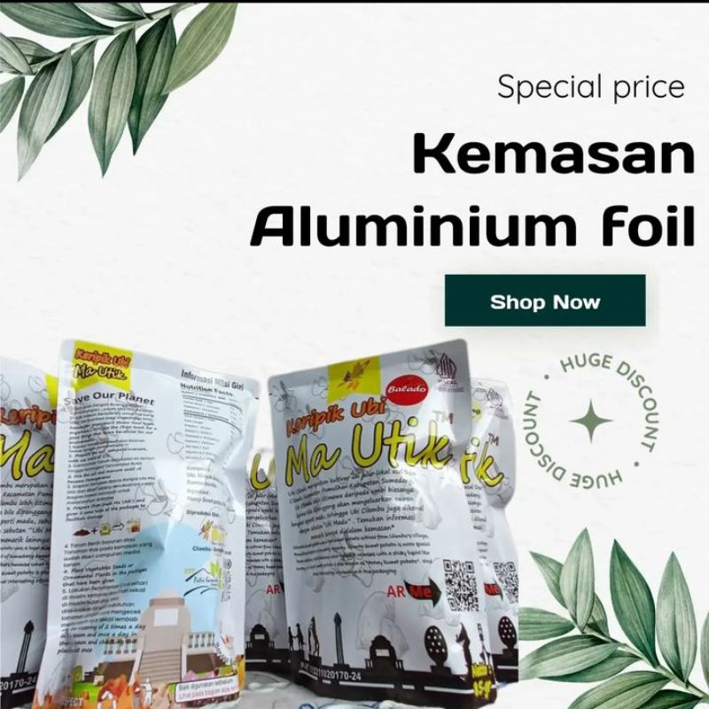 

Keripik Ubi Cilembu MaUtik kemasan alumunium foil