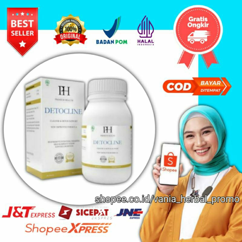 DETOCLINE ASLI 100% ORIGINAL OBAT PEMBASMI ANTI PARASIT BAU MULUT HERBAL ALAMI KAPSUL BPOM CAPSULE U