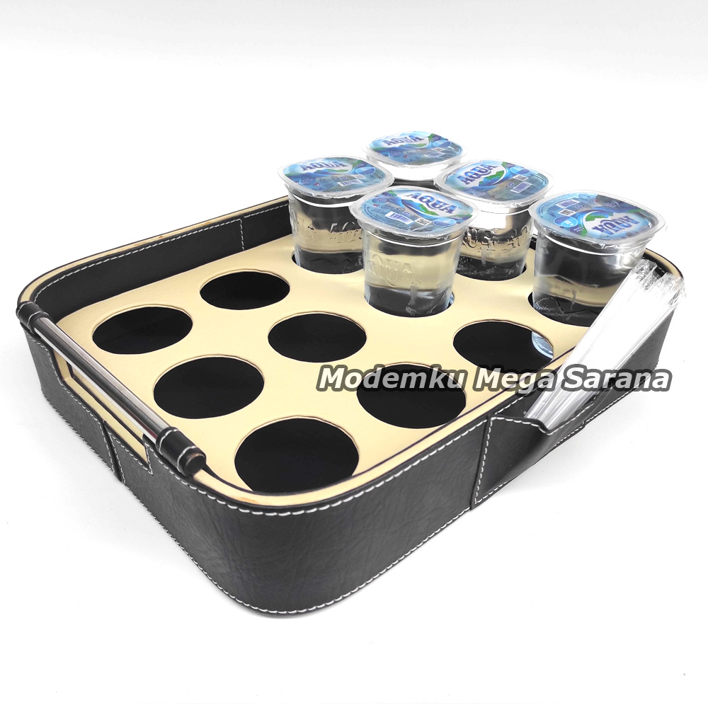 Tatakan Tempat Aqua Air Mineral Vinyl  Nampan Aqua Gelas - 12 Lubang Oval