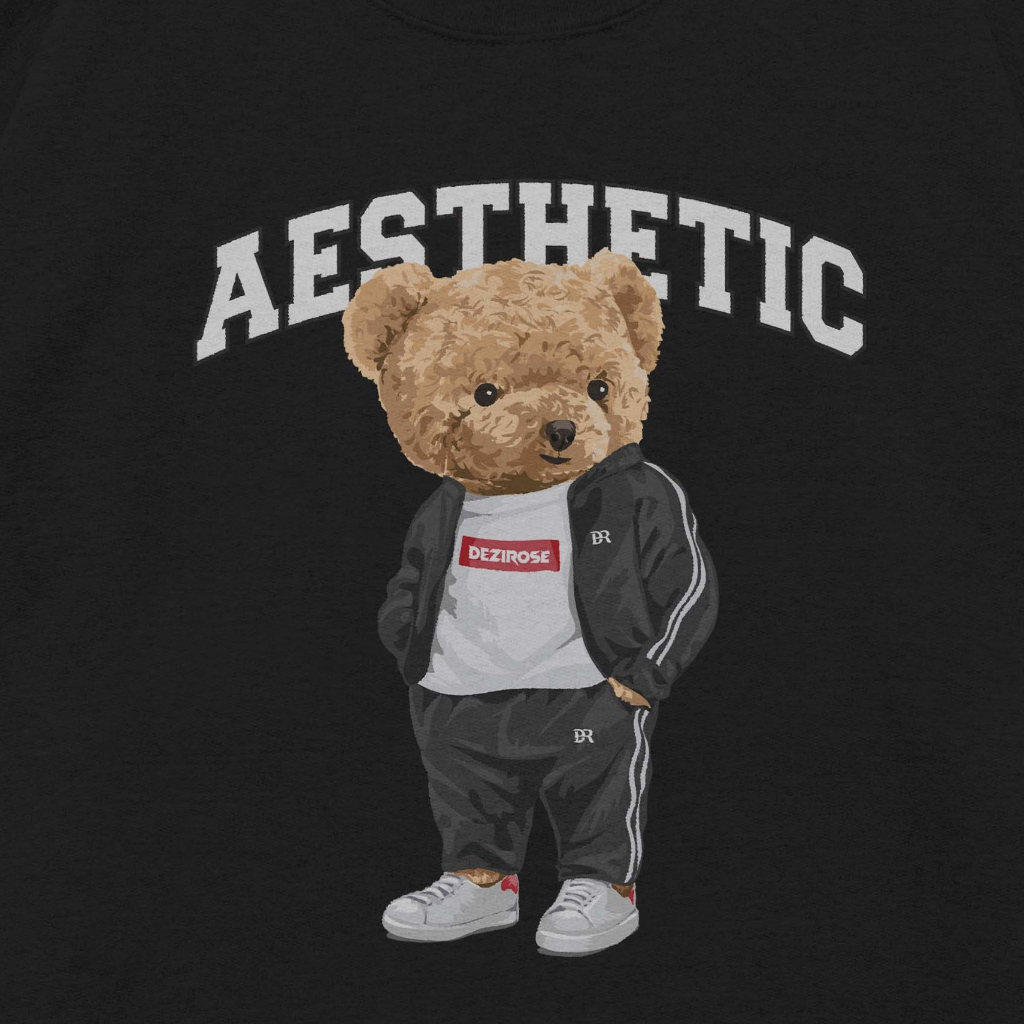 DEZIROSE Sweater Crewneck Bear Aesthetic Pria &amp; Wanita Distro Fleece Tebal Premium Size M-XXL