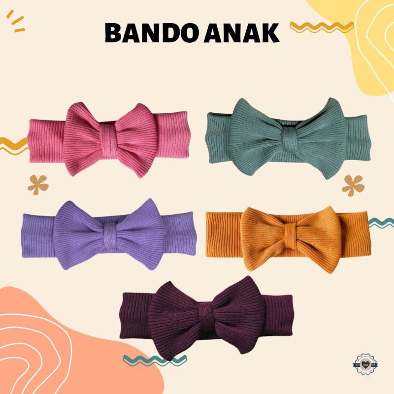 Headband Rib Knit Bandana Bando Anak Lucu