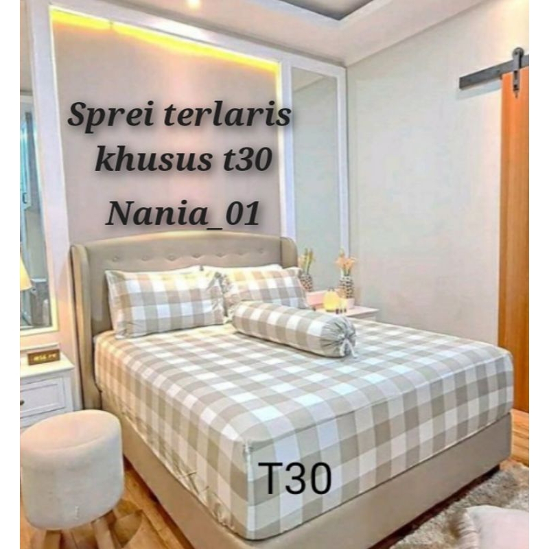 Sprei homemade T30 motif kotak kotak ready semua ukuran/marble series/sprei viral motif kekinian