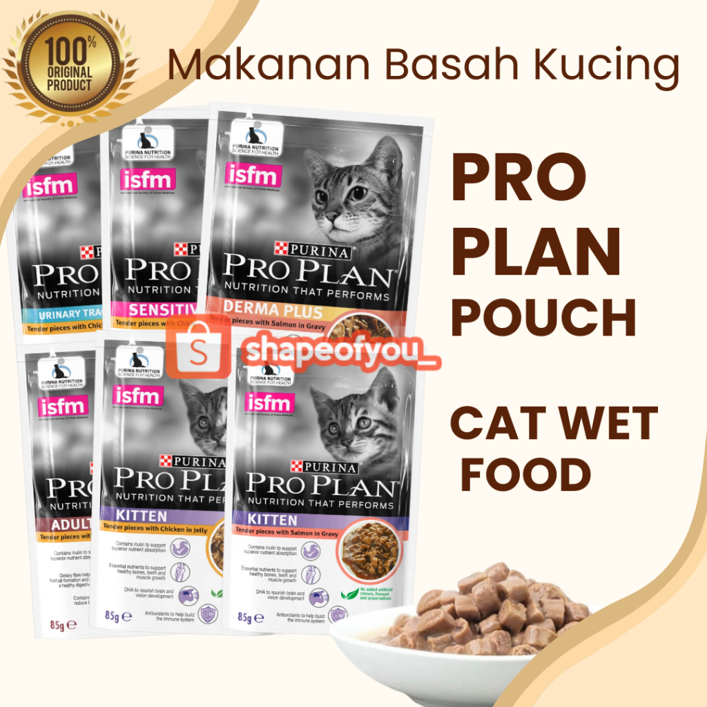 Proplan Pouch Kitten Makanan Kucing Basah Pro Plan Pouch 85 gr Cat Wet Food Sensitive Care All Varian