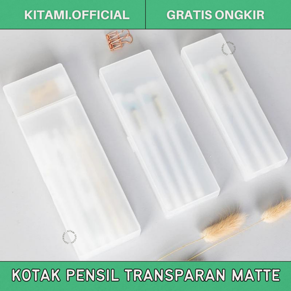 KOTAK PENSIL MINIMALIS TRANSPARAN | PENCIL CASE MATTE AESTHETIC