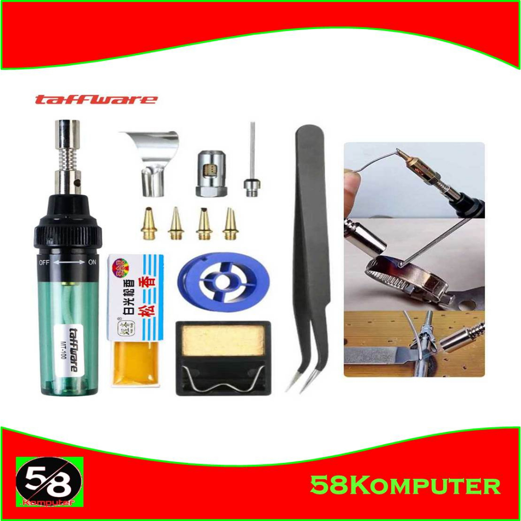 Solder Gas Butane 1300 Derajat  Taffware Solder Gas Butane Portable Iron Pen Torch Solder Iron Pen Type Gas Soldering Iron Welding  Portable Iron Pen Solder Pen Gas Soldering Iron Welding  Solder Gas 1 Set Lengkap Alat Solder Gas Butane Portable Iron