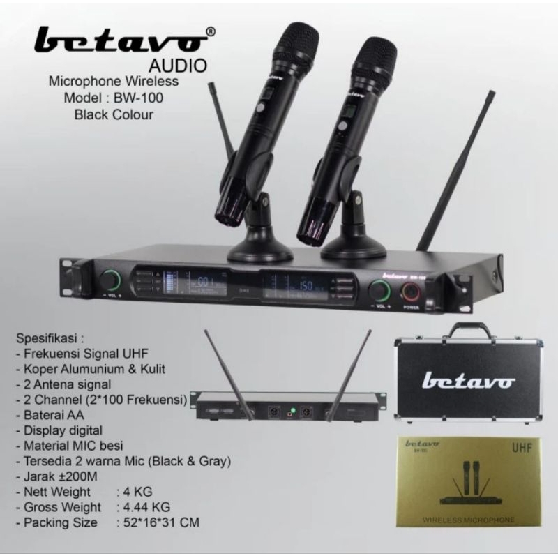 Mic wireless Betavo BM 100 original microphone wireless Betavo