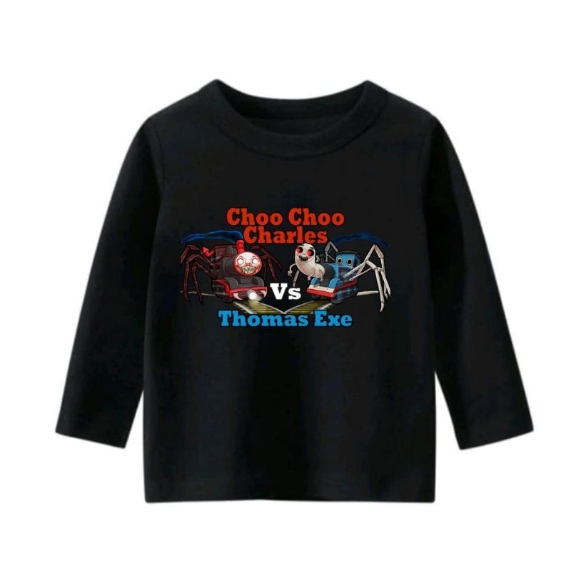 Kaos Anak Laki Laki Lengan Panjang THOMAS EXE VS CHOO-CHOO CHARLES 1-12 TAHUN