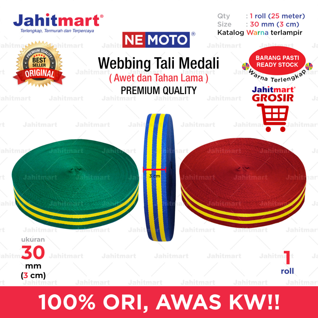 Webbing Tali Medali Merk NEMOTO - Roll