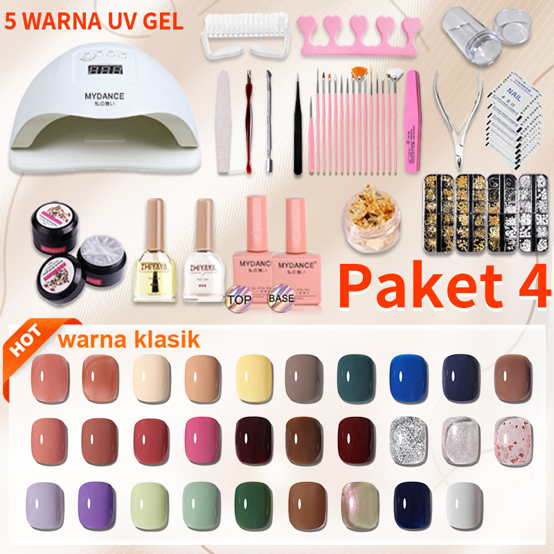 Paket Nail Art UV Gel Set Lengkap Kutek Lampu UV Manicure Pedicure