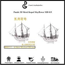 Puzzle 3D Metal Kapal MayFlower Ship - Miniatur Kapal Laut - Metal Pazel