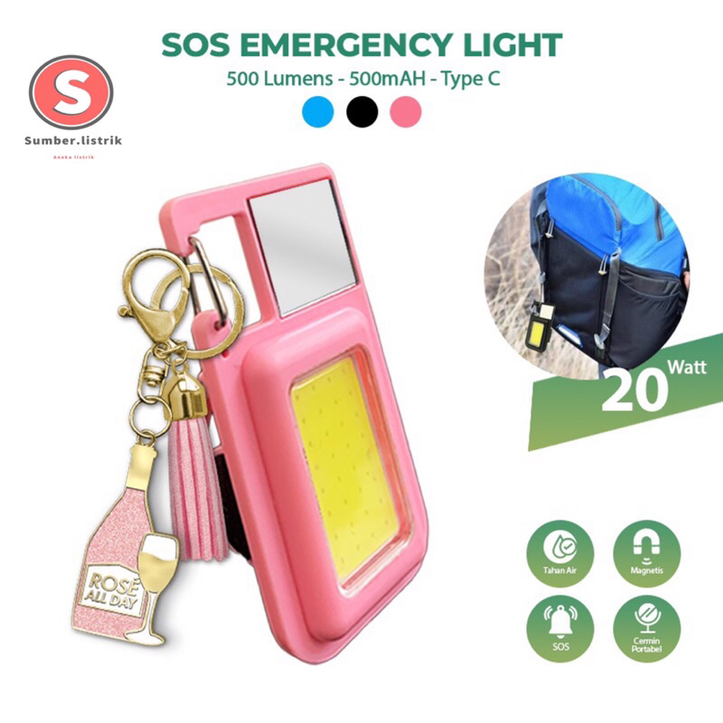 ( KEYCHAIN ) Senter Mini Lampu LED Light Gantungan Kunci Tahan air Opener Botol Besi Magnet camping Kotak Aluminum Viral / Kualitas