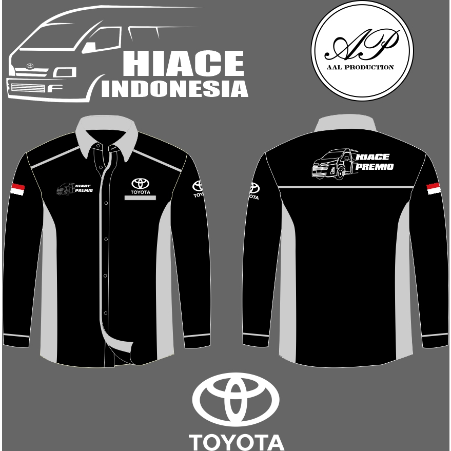 Kemeja Hiace Premio Full Bordir Premium Lengan Panjang