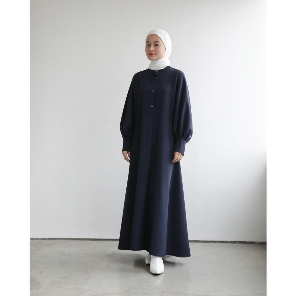 Saba Button Luxe Puff Dress