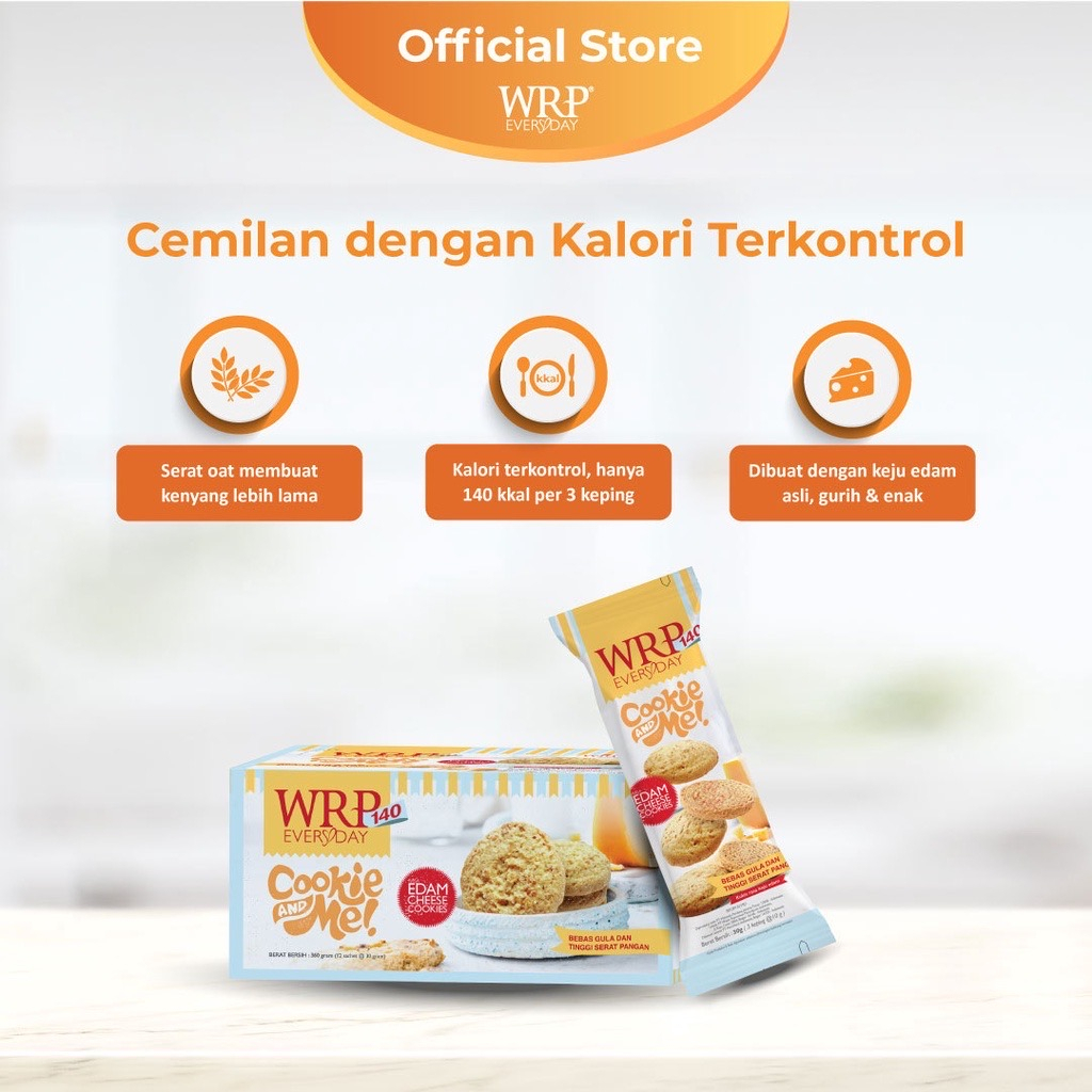 WRP Cookies 30g -  Chocolate / Keju Edam - Tinggi Serat - Cemilan Diet - Kukis Coklat Choco Cheese