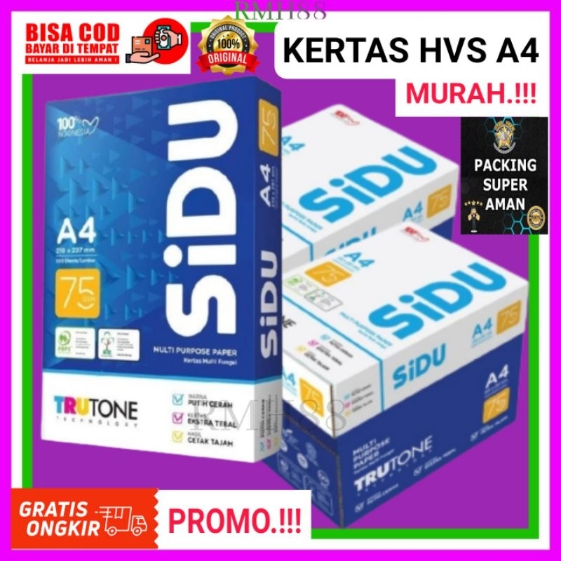 

Kertas Hvs A4 1 Rim SIDU Isi 500 Lembar GROSIR