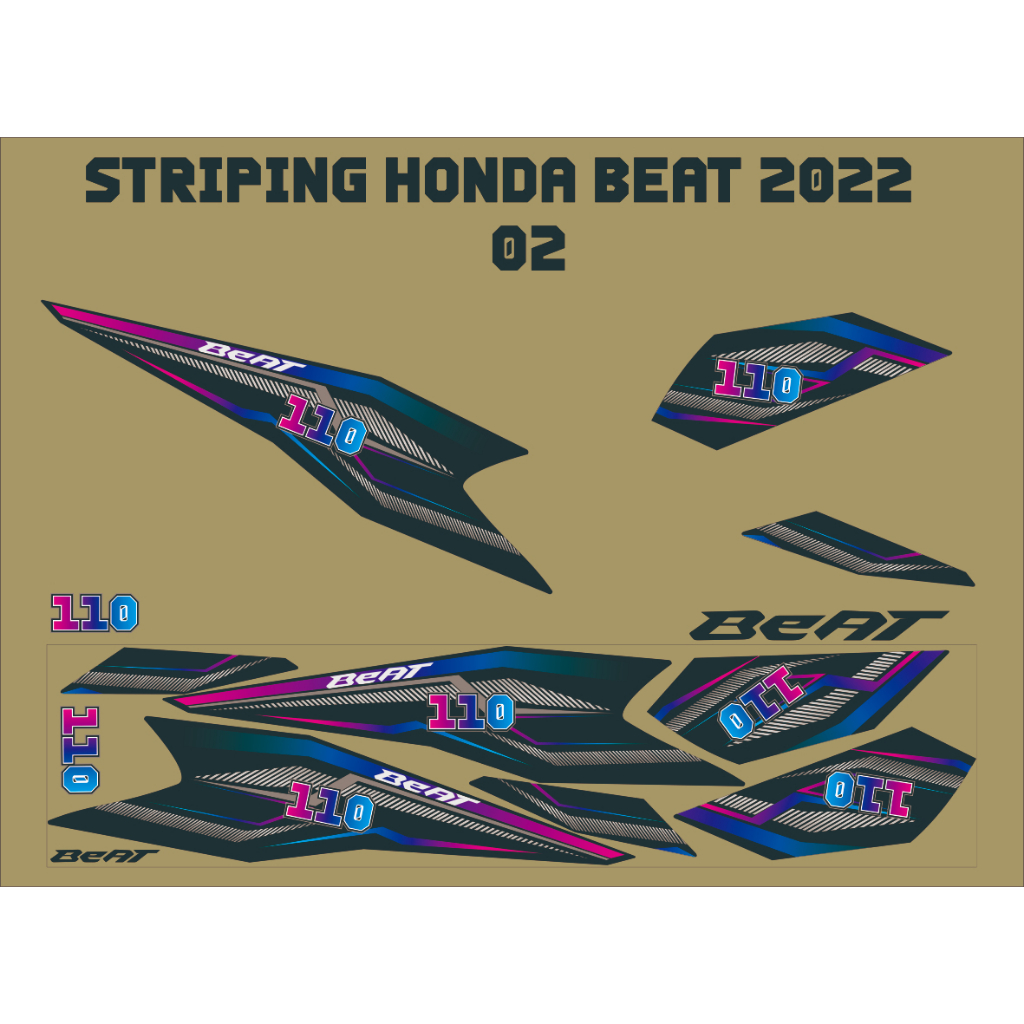 striping sticker variasi honda beat 2021 terlaris