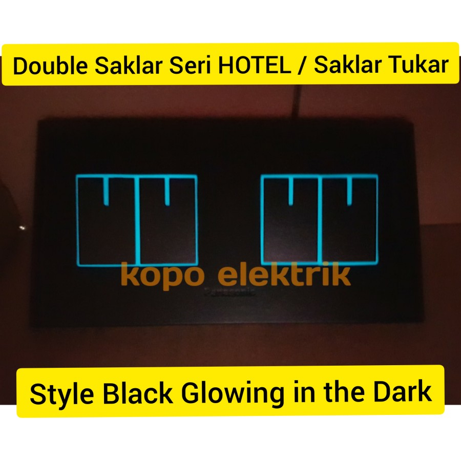 Panasonic Double Saklar Seri Style Black HOTEL Hitam