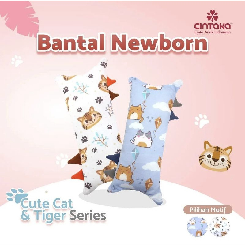 Cintaka Bantal Bayi Newborn Print Cute Cat &amp; Tiger Series CBB 8003