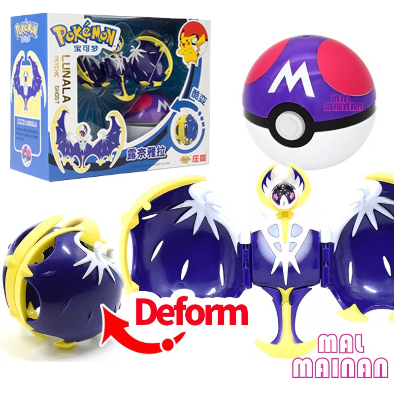 Mainan Anak Super Deformed Figure Pokeball Pokemon Pocket Monster Deformation Toy Pikachu Original New