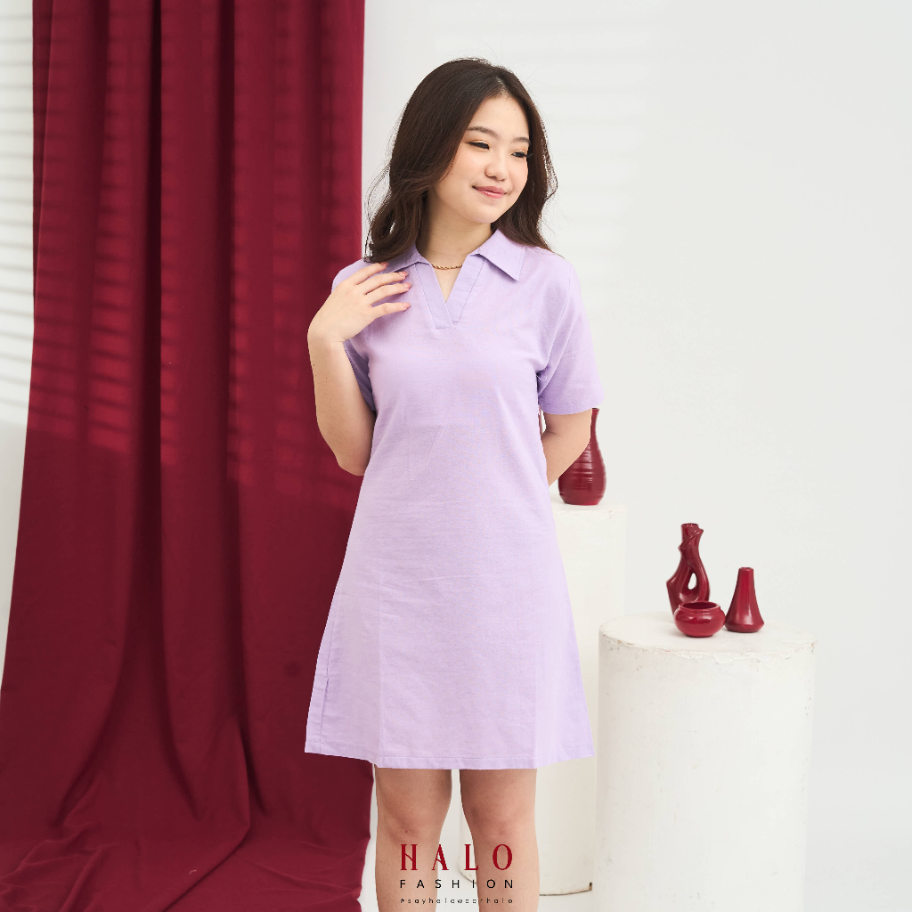 [HaloFashion] Xaviera Sexy Polo Dress Mini Dress Korean Fashion (NON STRETCH)