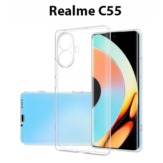 Case REALME C55 Casing Clear HD KETEBALAN 2MM BENING TRANSPARAN TPU Premium Softcase