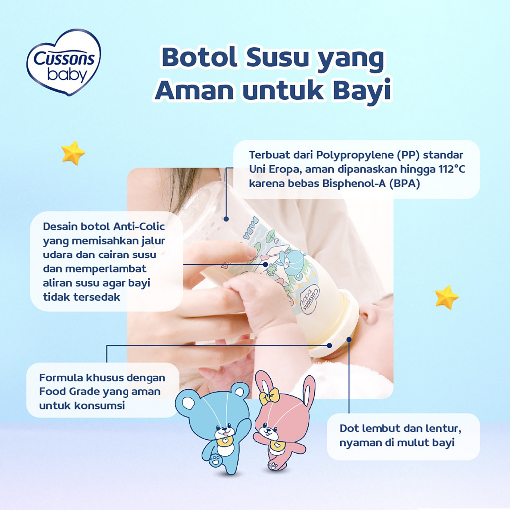 Cussons Baby Milk Bottle PP BPA Free Anti Colic Reguler 60ml