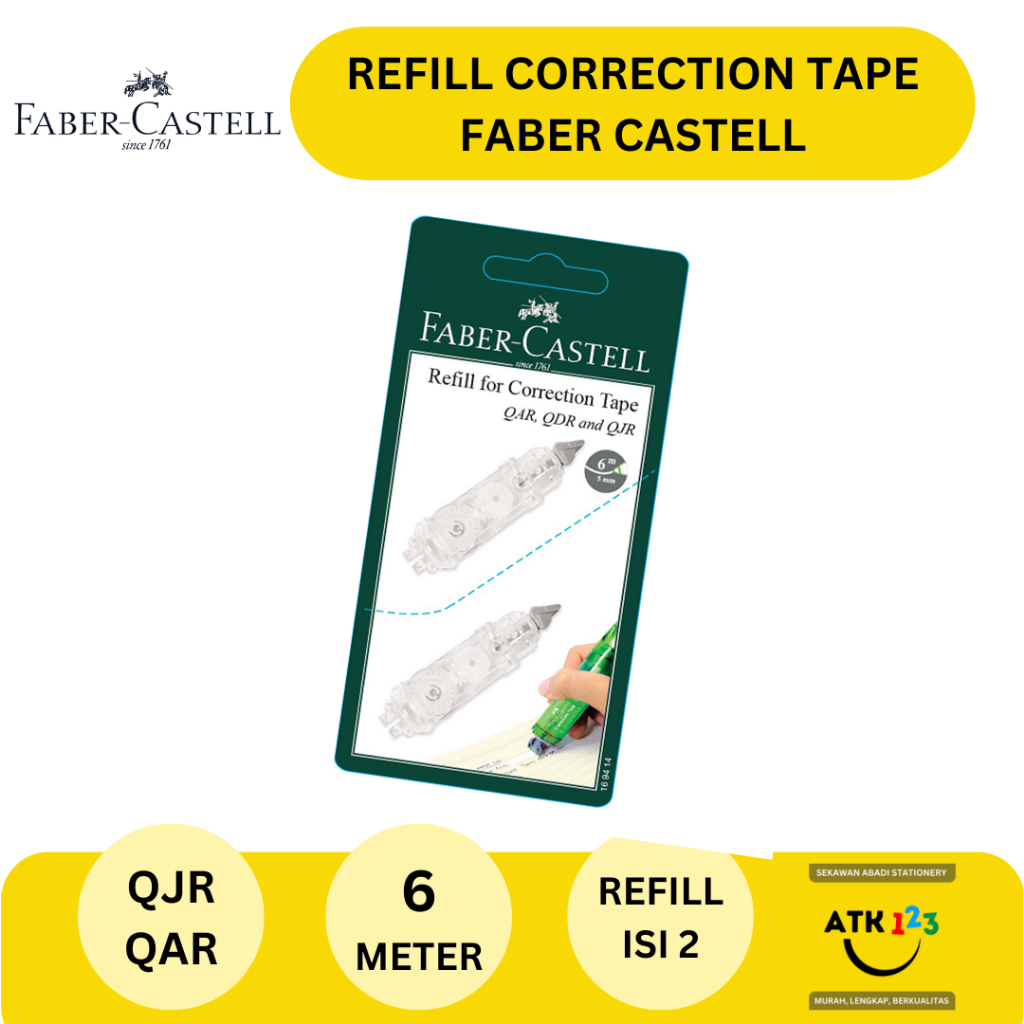 

Refill Correction Tape / Tip Ex Kertas Faber Castell QJR QAR ( Isi 2 )