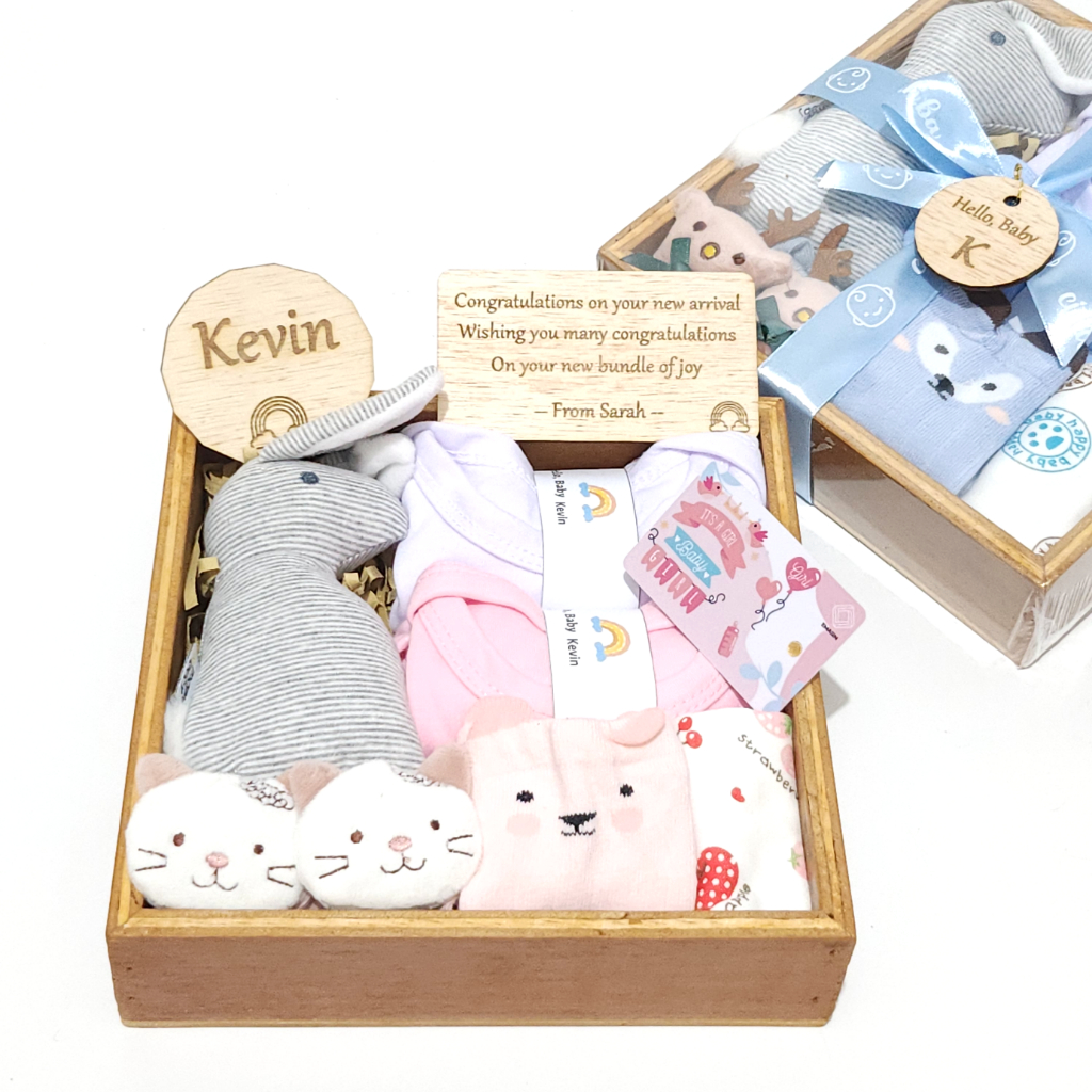 Hampers Baby Wooden Kado Bayi Gift Kado Hadiah Setelan Bayi Perempuan Laki Laki