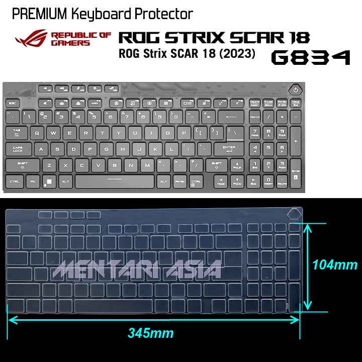 Keyboard Protector ASUS ROG STRIX SCAR 18 2023 G834 - Premium CLEAR