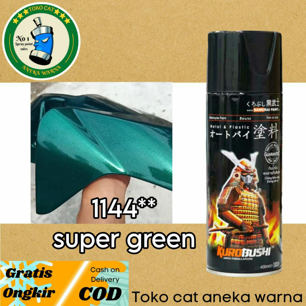 SAMURAI PAINT 1144** SUPER GREEN 400ML CAT SEMPROT SPRAY PAINT PILOX PILOK