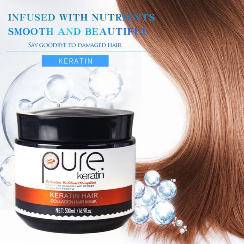 Pure Keratin Collagen / Argan oil Hair Mask Masker Rambut kratin purc formula USA original promo spa biolage