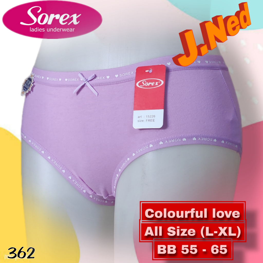 J362 (harga satuan) Sorex Celana Dalam Wanita Dewasa dan Remaja, Cd Wanita Sorex All Size bb 45 - 55 kg