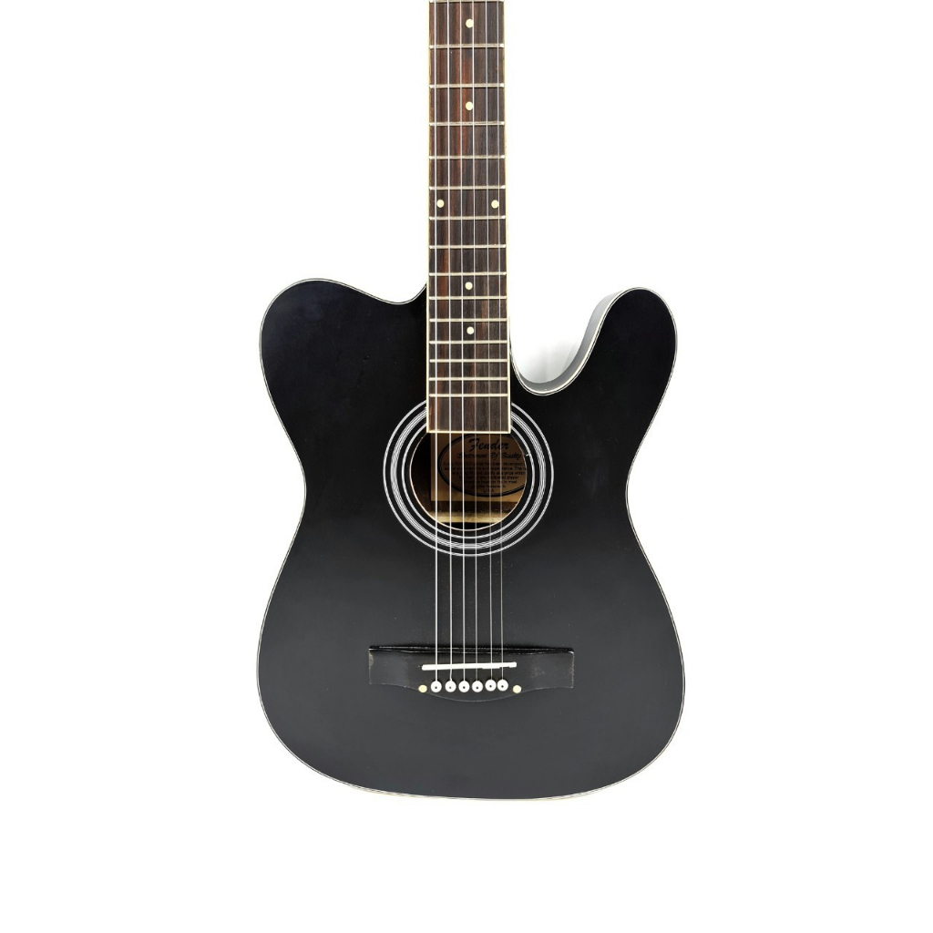 Gitar Akustik Tele Merk Fender Model Telekustik Slim Hitam Telecoustic Spruce Senar String Trusrod Murah