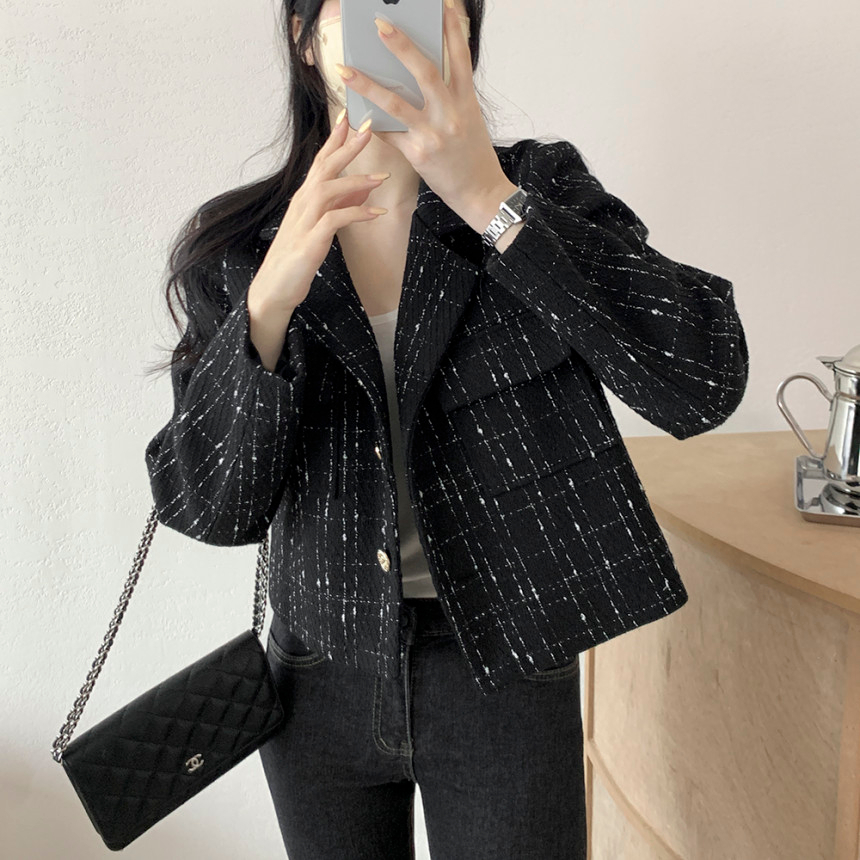 Jaket Wanita Crop Lengan Panjang Wanita Jacket Hitam Terbaru ootd korean style Outer