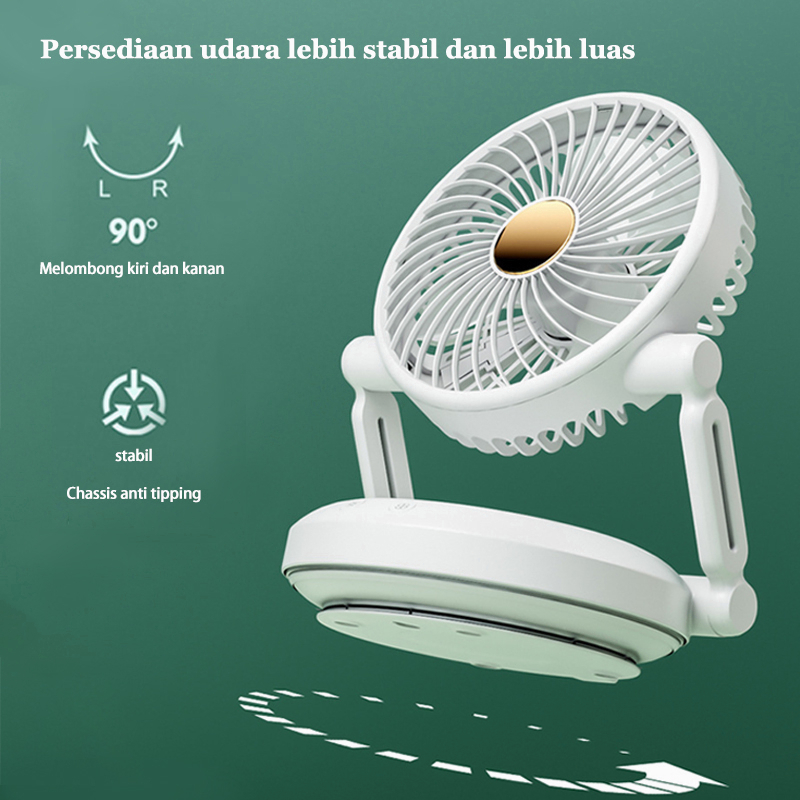 (COD) Mobile Desktop Telescopic 90 ° Silent Mini Loop Folding Electric Fan