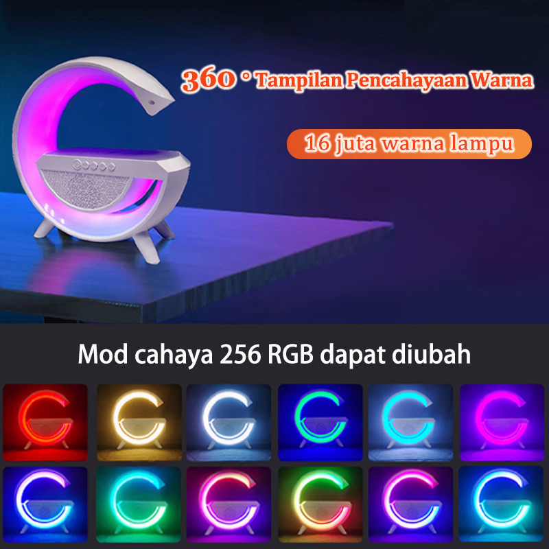 【COD】3 in 1 Multifunksional Ambient light 15w Wireless Charger Bluetooth Speaker Smart Home Atmospheric Lamp LED light Multifunct RGB Night Light Desk Lamp