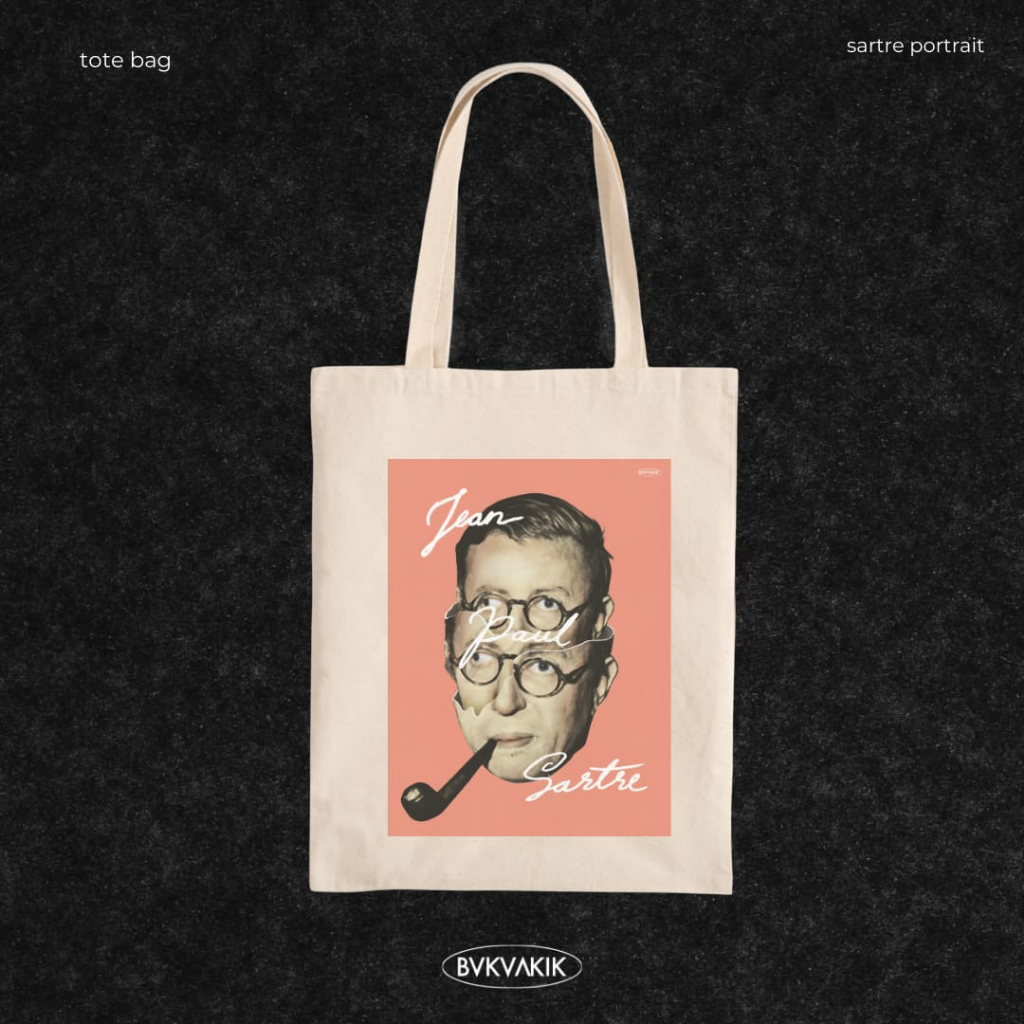 Tote Bag Jean Paul Sartre Portrait