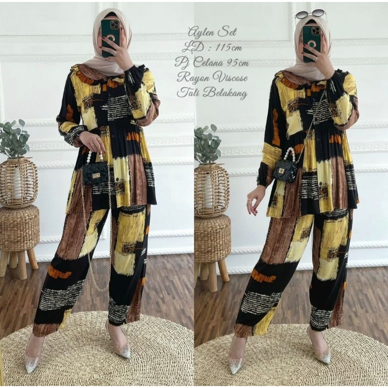 ATHALIA|FELICIA SET|SETELAN CELANA WANITA JUMBO RAYON VISCOSE XXL|SETCEL VIRAL RAYON PREMIUM|ONESET 