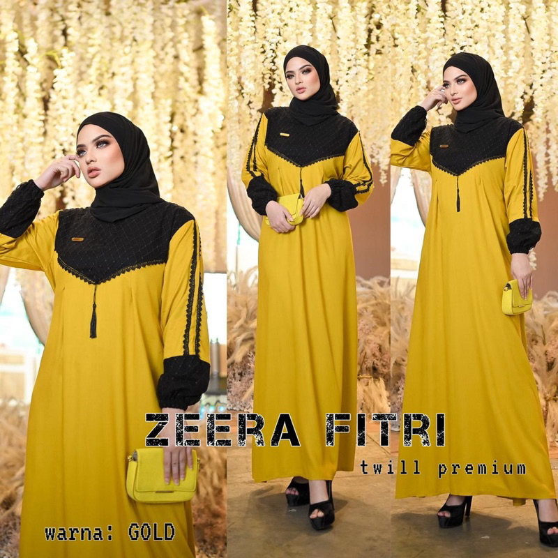 Daster Arab Zeera FITRI Maxi Dress Gamis Rayon Twill Premium