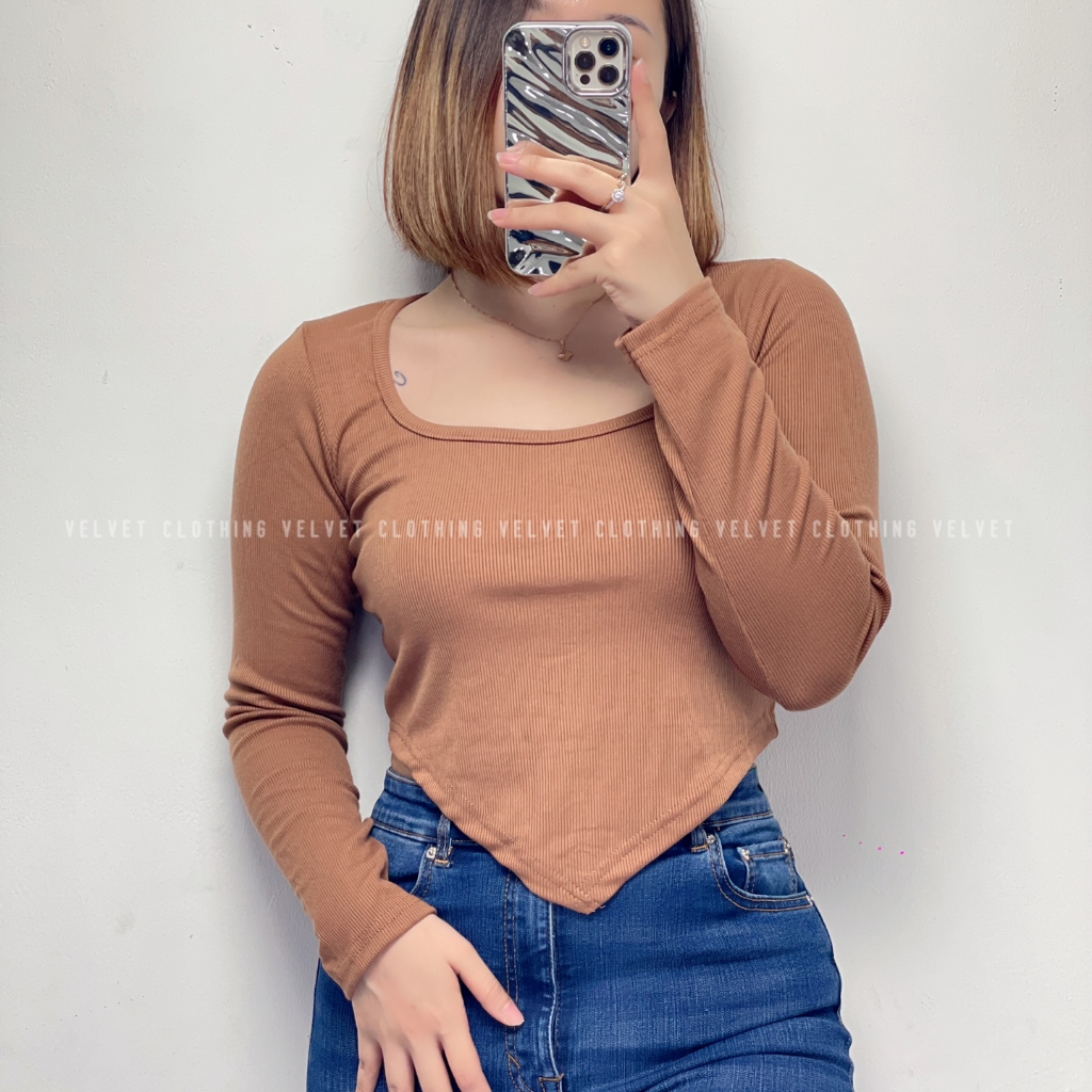 Blouse Long Sleeve Round neck Oval / Atasan Lengan Panjang Knit Wanita 3996