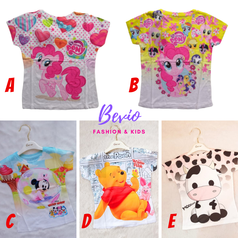Kaos Anak Perempuan Little Pony Coco Ice Atasan Baju Karakter Full Print