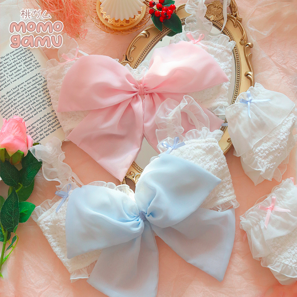 Baby Bow Lingerie / Bra / Undergarment Set || Momogamu Japanese Cute x Kawaii Lingerie