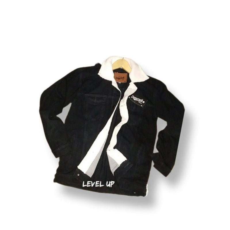 Jaket Jeans Serpha Bulu Kerah Jaket jeans Bulu Jaket Jeans Pria Trucker Sherpa Bulu Jaket Tebal Jake