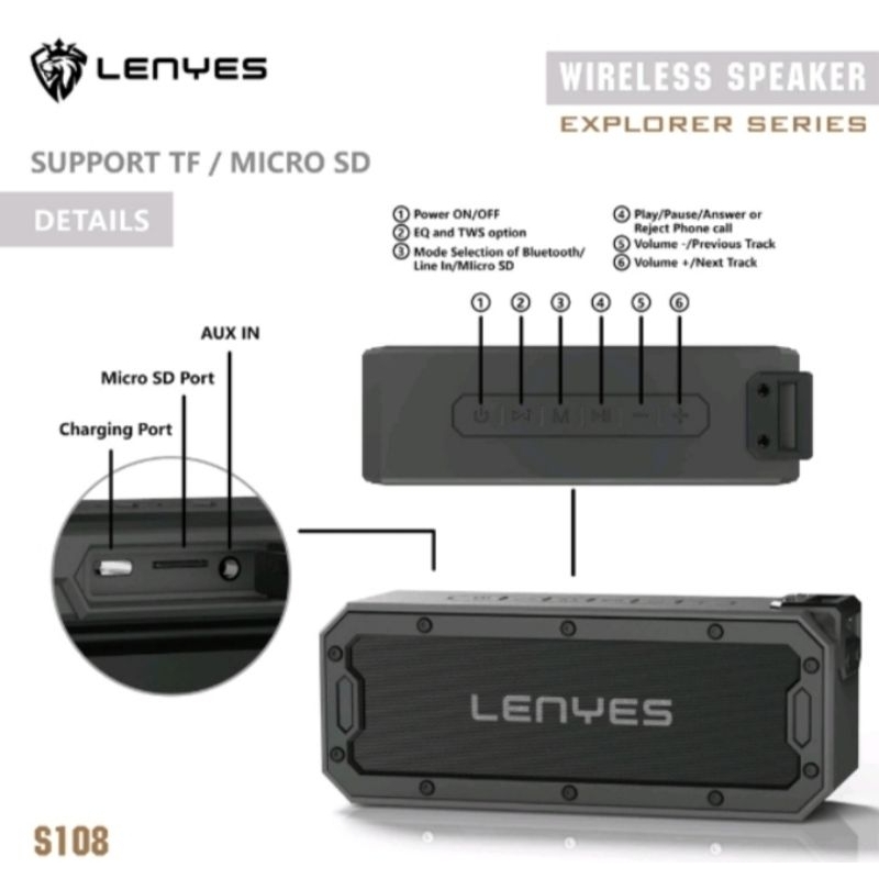 Speaker Lenyess Original type S108,fullbass terbaru