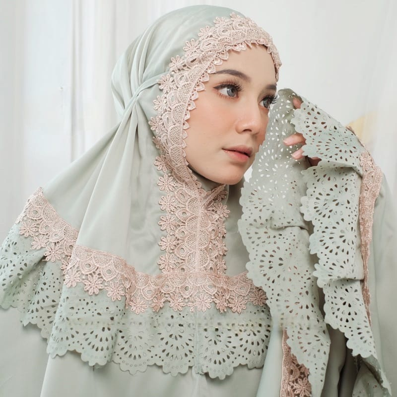 (Bisa COD) mukena dewasa lasercut rempel kalung katun premium/mukena dewasa jumbo terbaru lasercut r