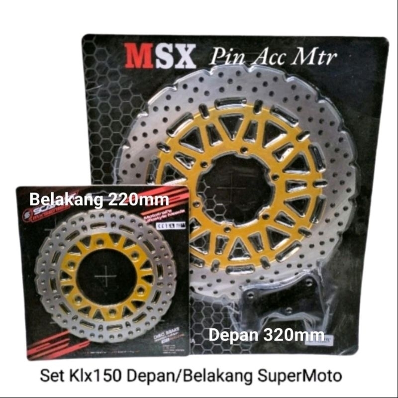 Piringan Cakram Depan/Belakang Set Klx150/D-Tracker Old New Supermoto Model Delkevic