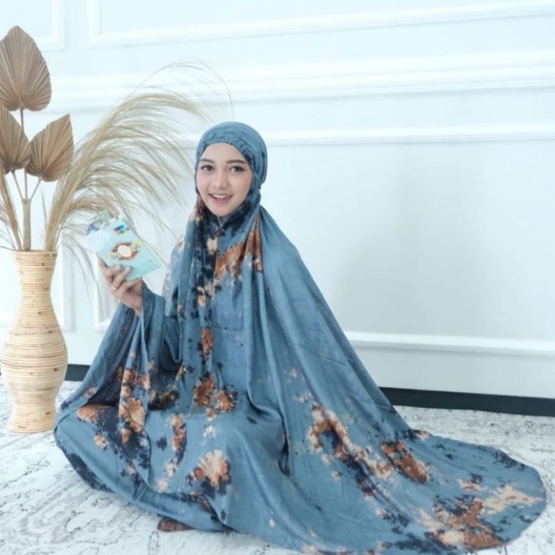 MUKENA RAYON DEWASA / MUKENA BALI RAYON MOTIF / MUKENA TIE DYE DEWASA / MUKENA RAYON MOTIF SOLO