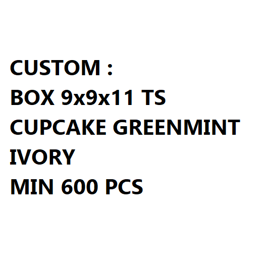 

BOX 9x9x11 TENTENG GREENMINT IVORY CUSTOM CETAK PO MIN >650 PCS