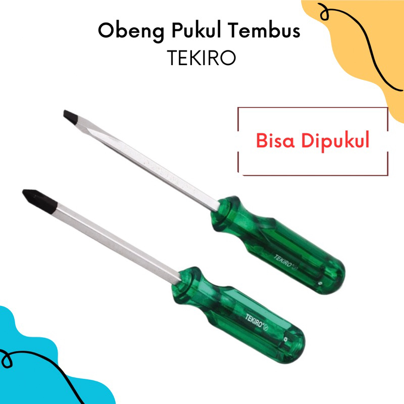 Tekiro Obeng Plus Minus Pukul Tembus | Tekiro Go-Thru Screwdriver | Tekiro Obeng Plus Minus | Tekiro